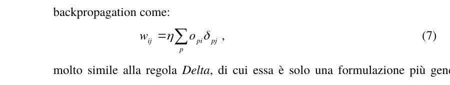 Formula della backpropagation